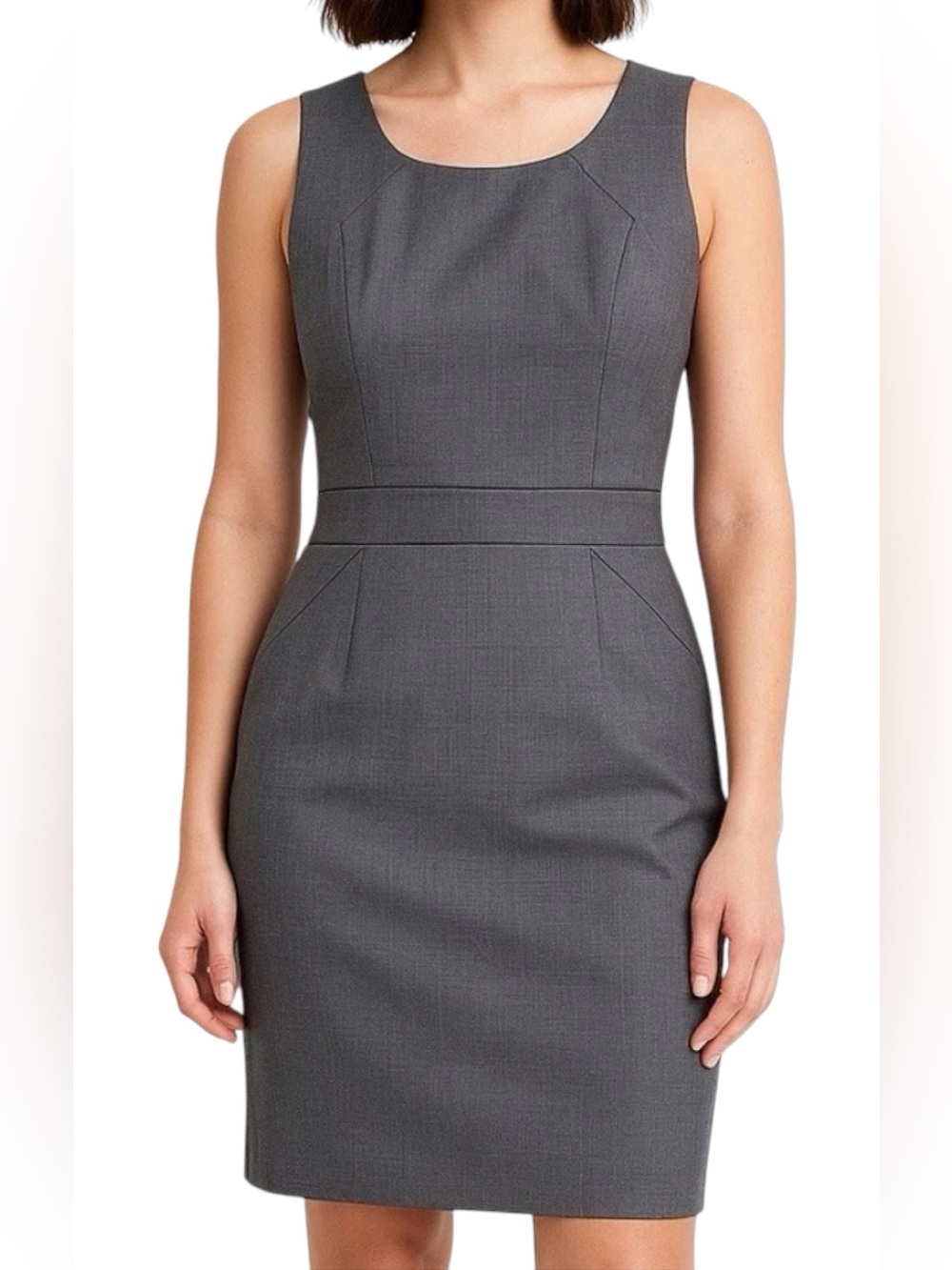 J.Crew Gray Fitted Suit Dress Classic + Chic Women’s Size 4 Staple Capsule
